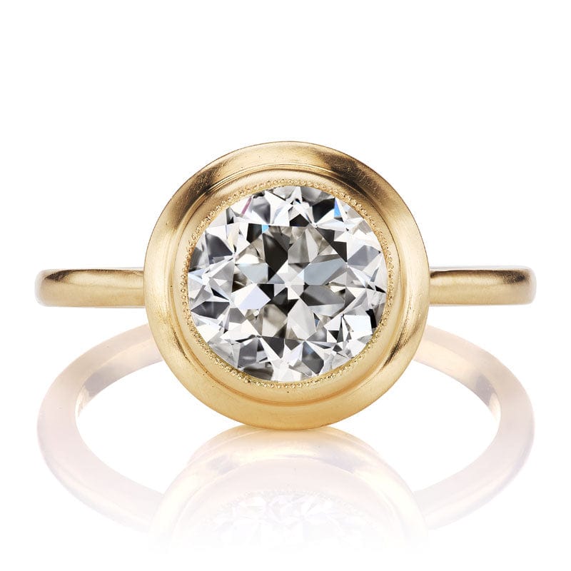 Bezel Set Transitional Cut Diamond in Yellow Gold