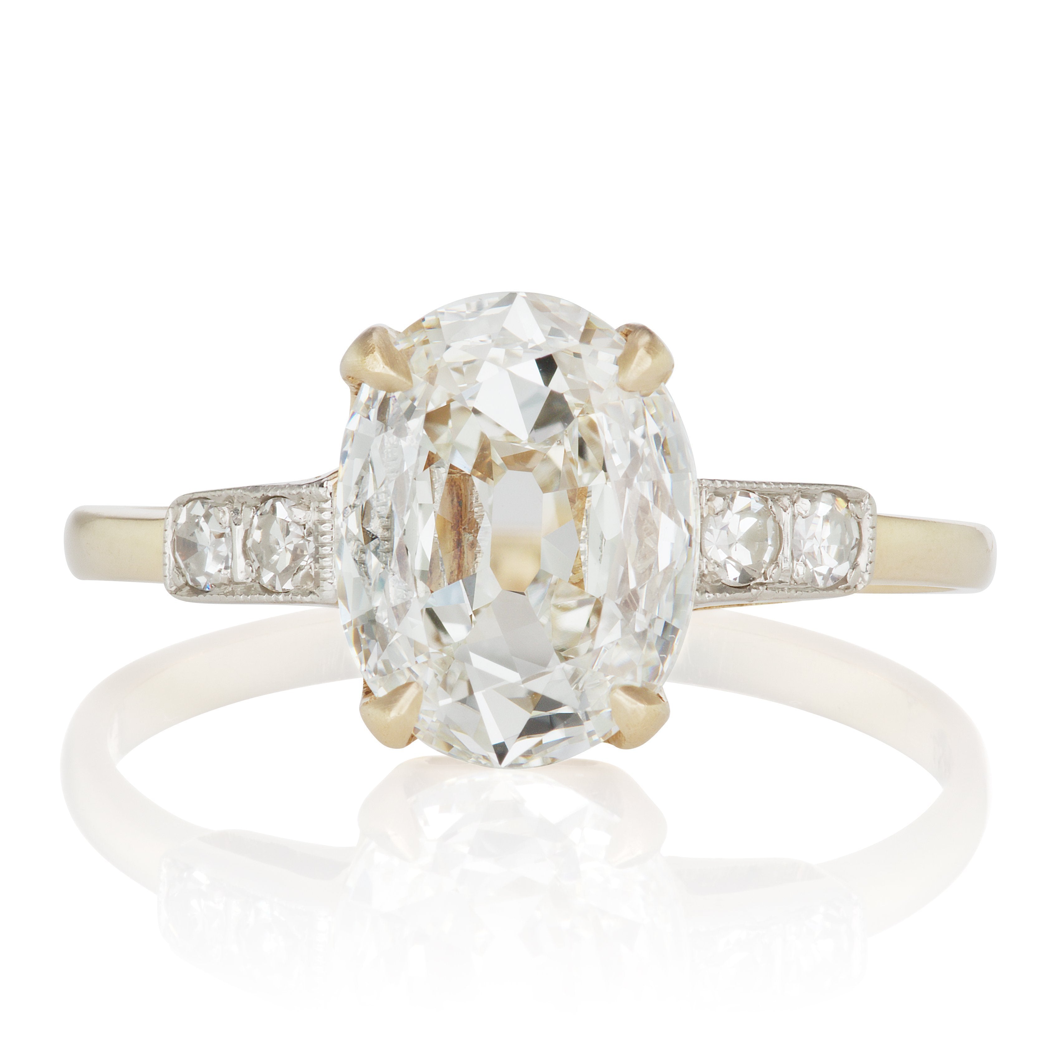 Two Tone Oval Diamond Engagement Ring Circa 1920 | Victor Barbone
