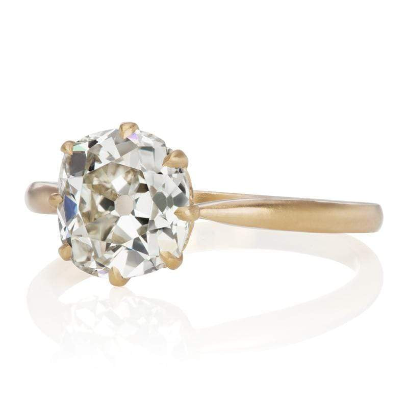 2.01ct old mine cut diamond diamond engagement ring