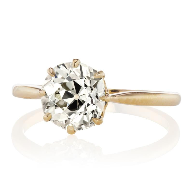 2.02ct old mine cut diamond diamond engagement ring