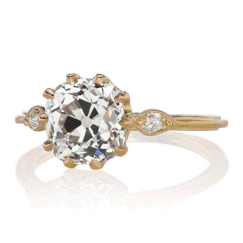 2.03ct old mine cut diamond diamond engagement ring