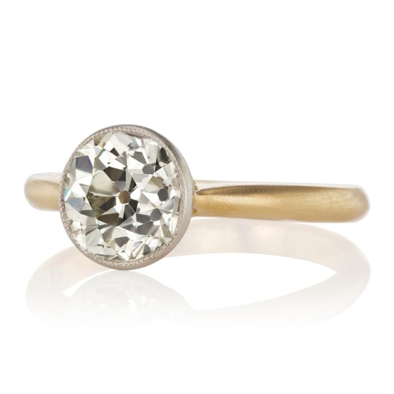 2.03ct old mine cut diamond diamond engagement ring