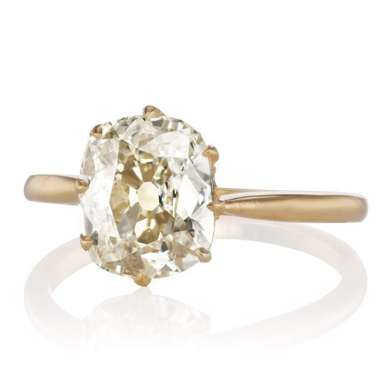 2.03ct old mine cut diamond diamond engagement ring