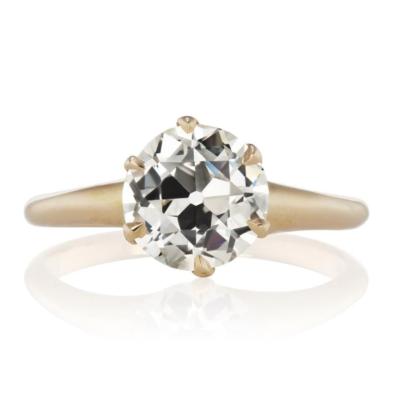 Art Deco 2 Carat Diamond Solitaire Engagement Ring