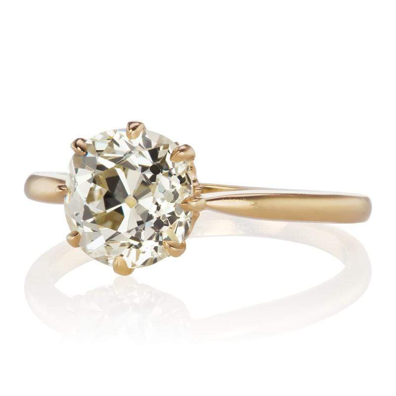 2.09ct old mine cut diamond diamond engagement ring