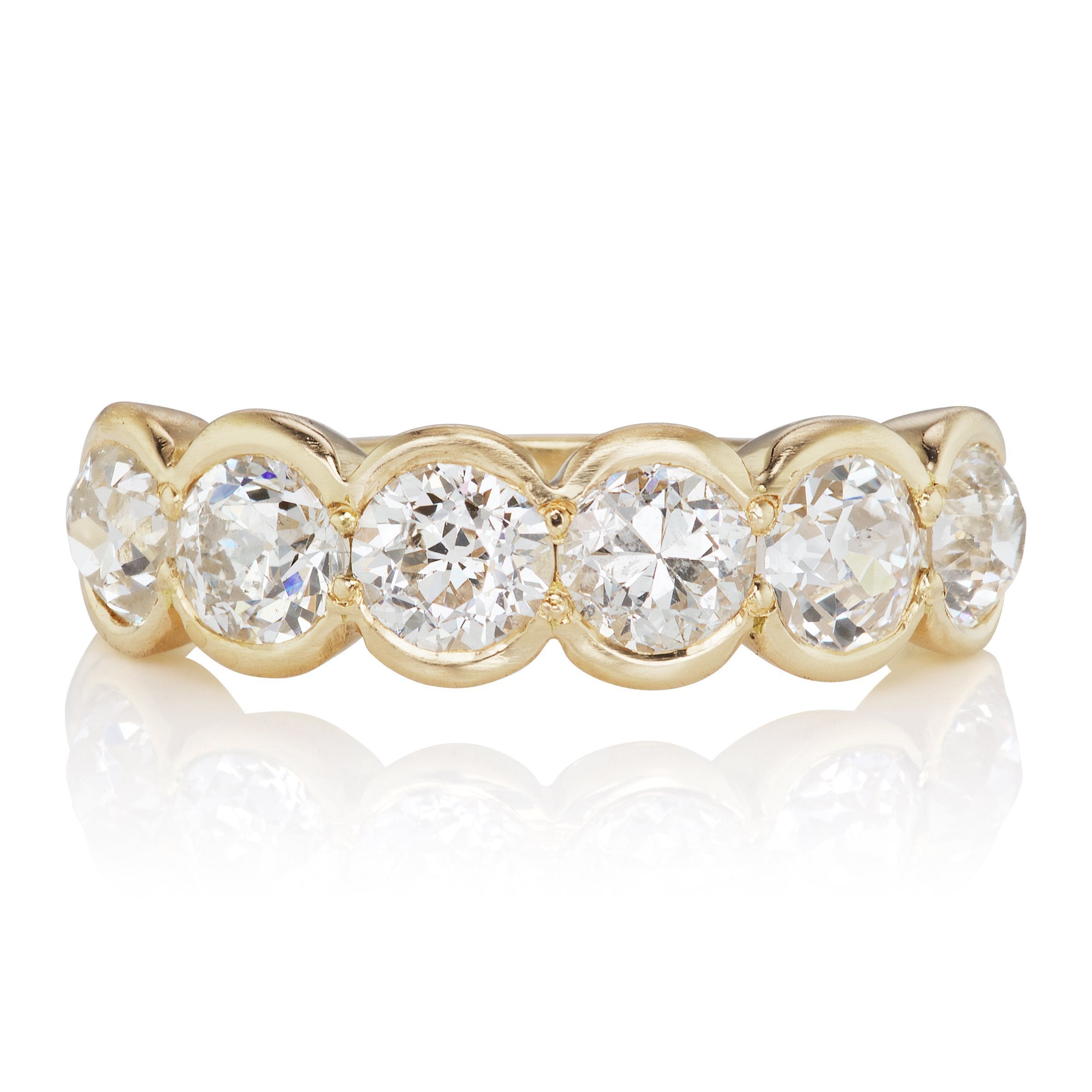 6 Stone Engagement Ring - 18 kt Yellow Gold | Victor Barbone