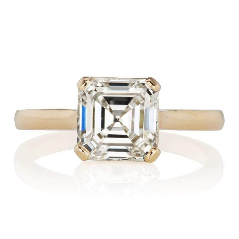 2.14 ct Asscher Cut Diamond Solitaire Engagement Ring