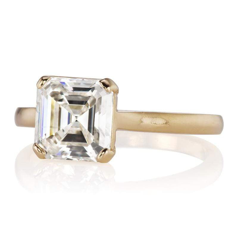 2.14ct Asscher cut diamond diamond engagement ring