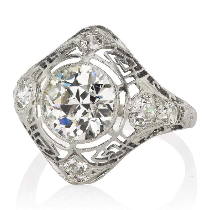 2.14ct old European cut diamond diamond engagement ring