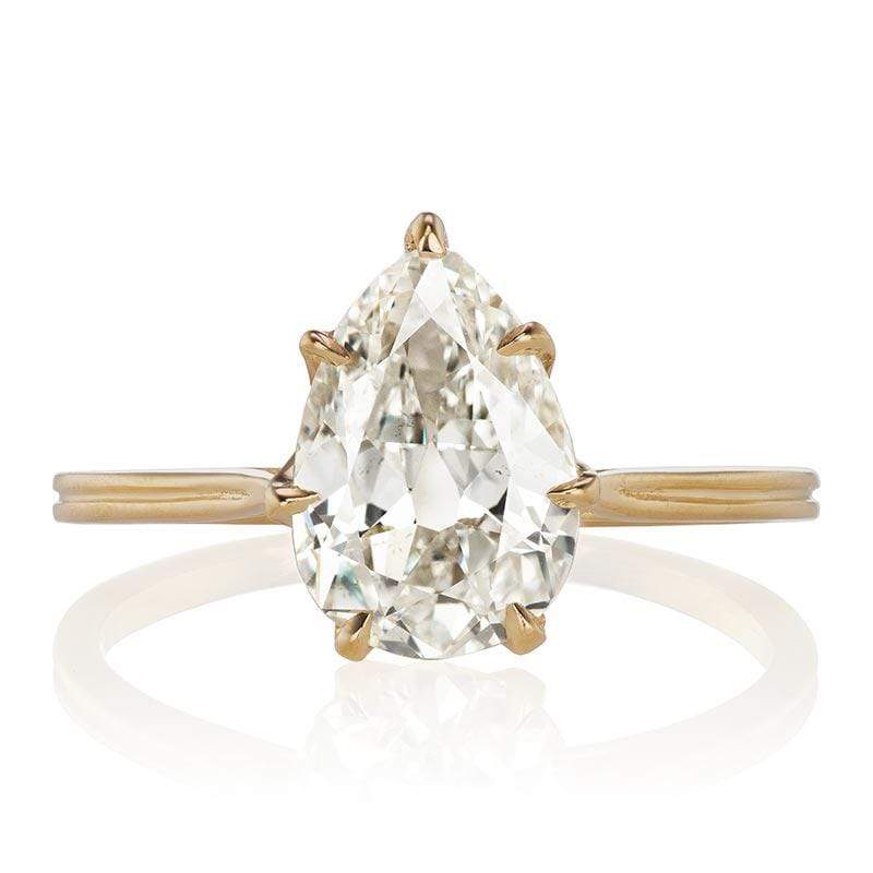 2.16 Pear Cut Diamond Solitaire Engagement Ring