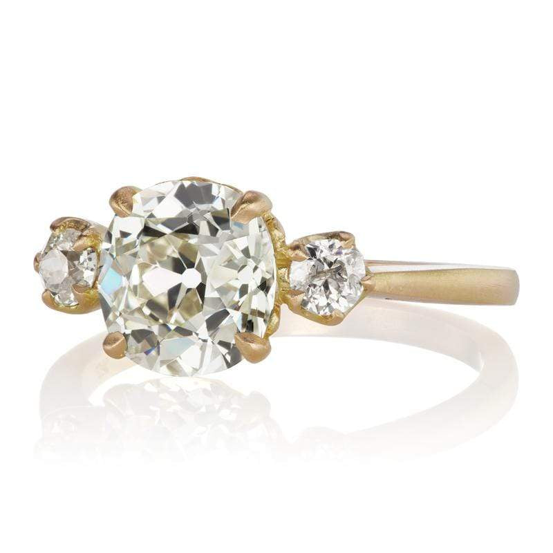 2.17ct old mine cut diamond diamond engagement ring