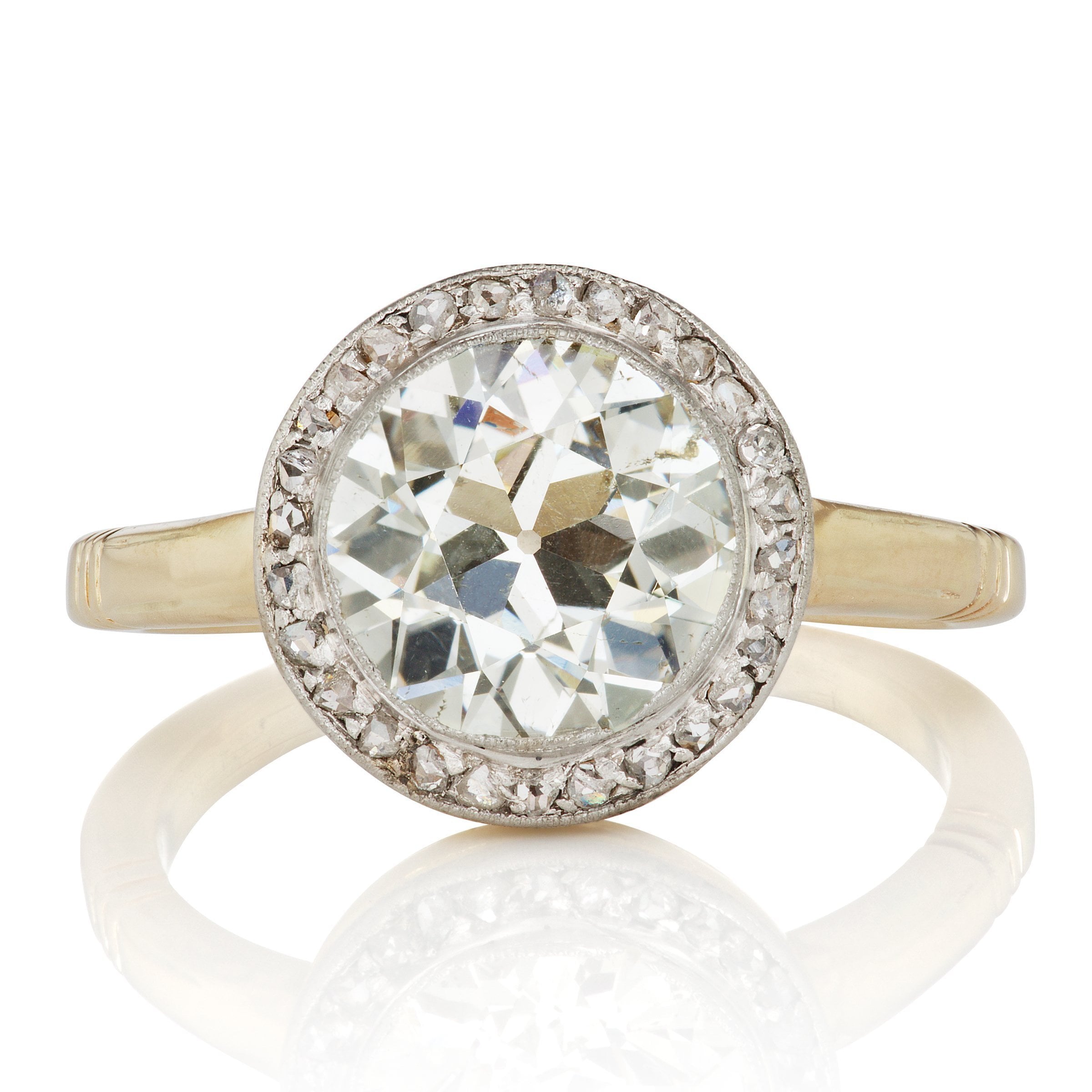 Bezel Set Halo Diamond Engagement Ring Circa 1910 | Victor Barbone