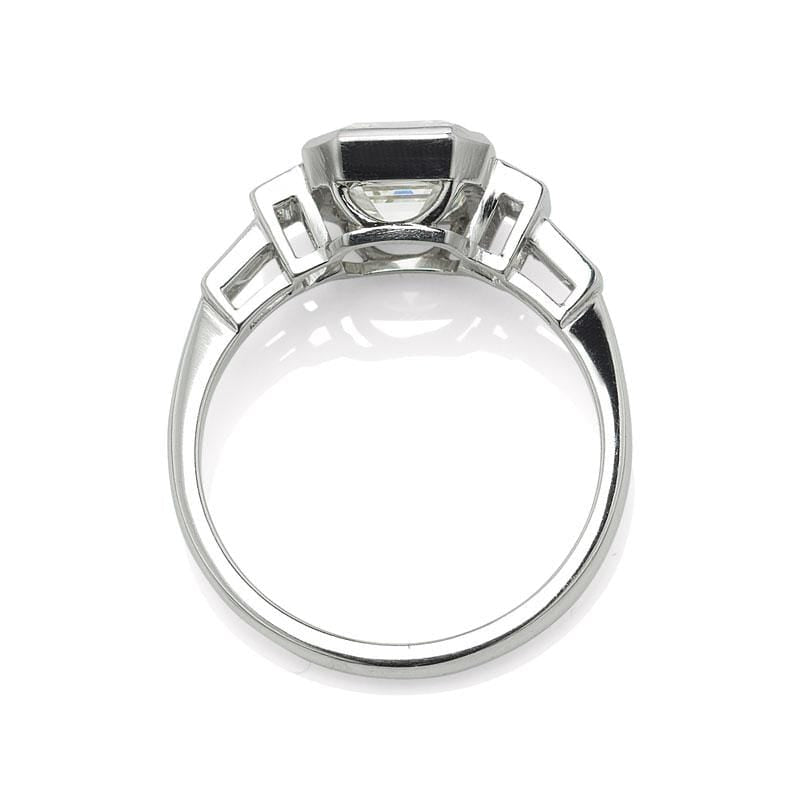 2.22ct Asscher cut diamond diamond engagement ring