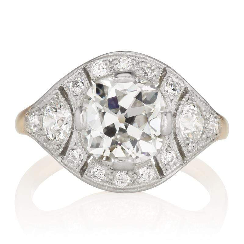 Detailed Platinum & Gold Engagement Ring