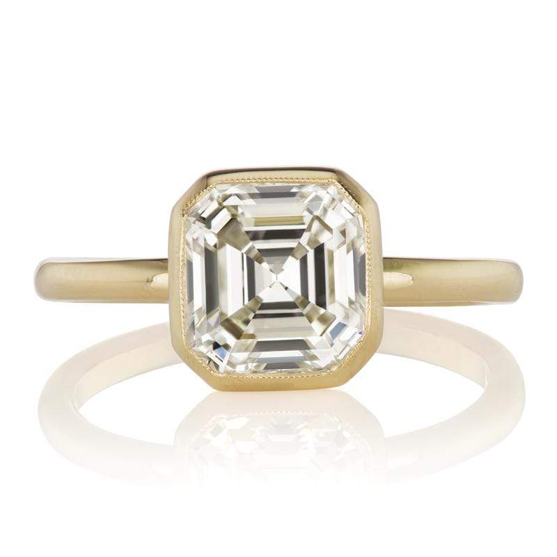 2.23 ct Asscher Cut Diamond Solitaire Engagement Ring