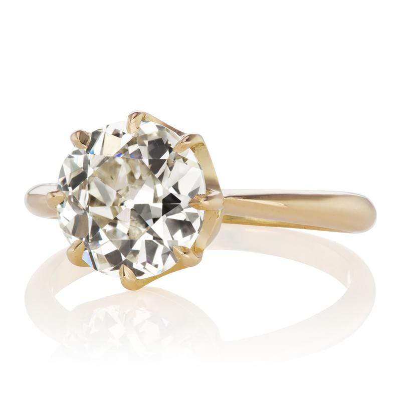 2.23ct old European cut diamond engagement ring