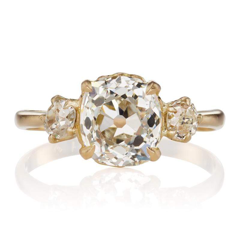 3 Diamond Basket Setting Engagement Ring Circa 1910 | Victor Barbone