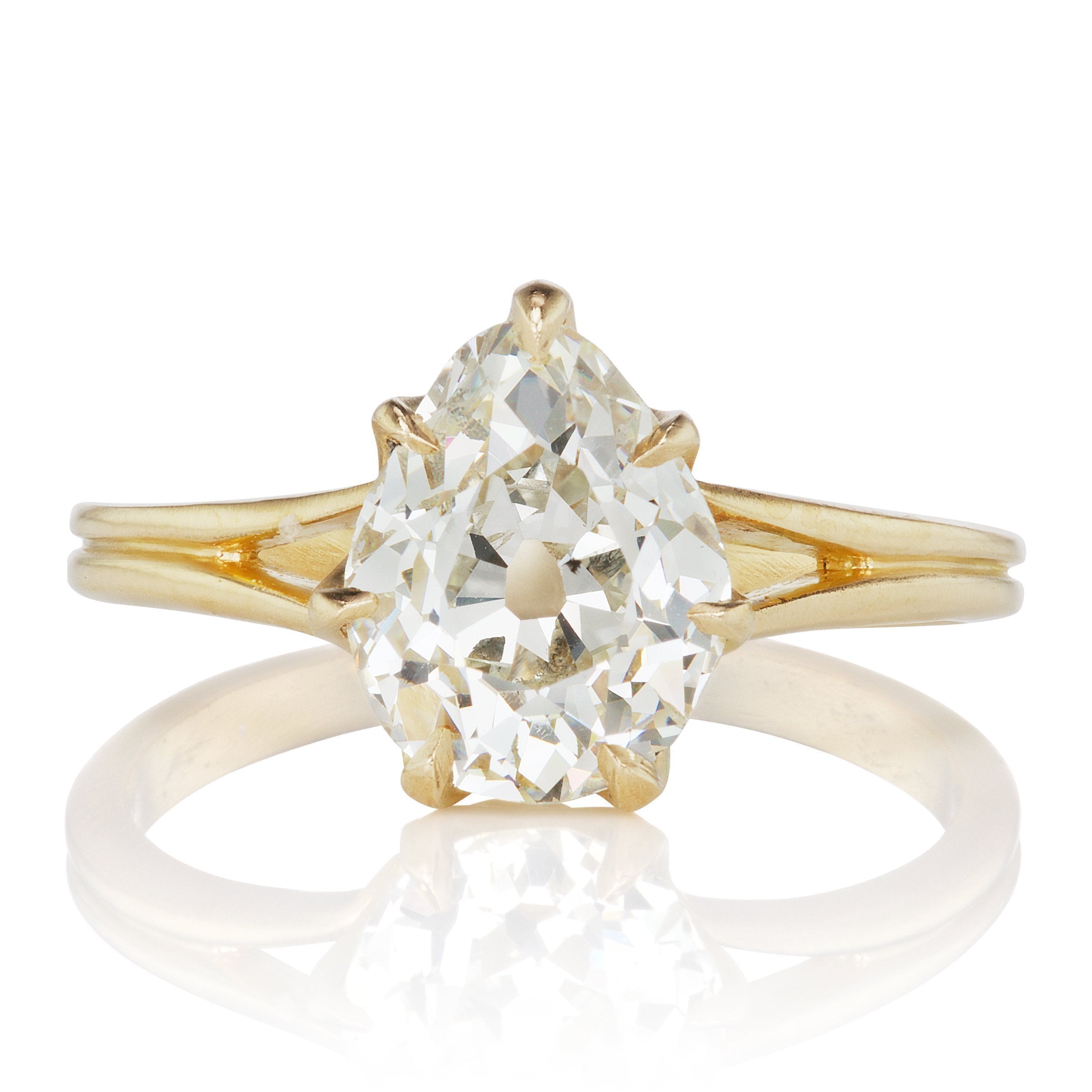 Pear Diamond Solitaire Engagement Ring - Yellow Gold | Victor Barbone