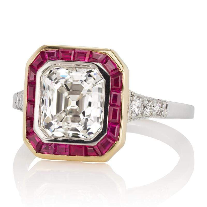 2.24ct Asscher cut diamond diamond engagement ring
