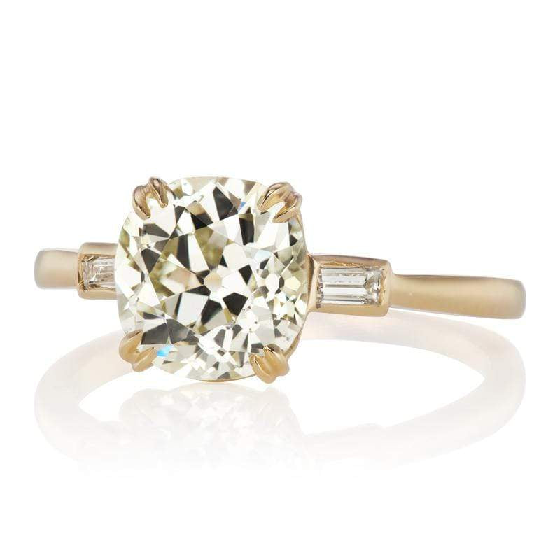 2.24ct old mine cut diamond engagement ring