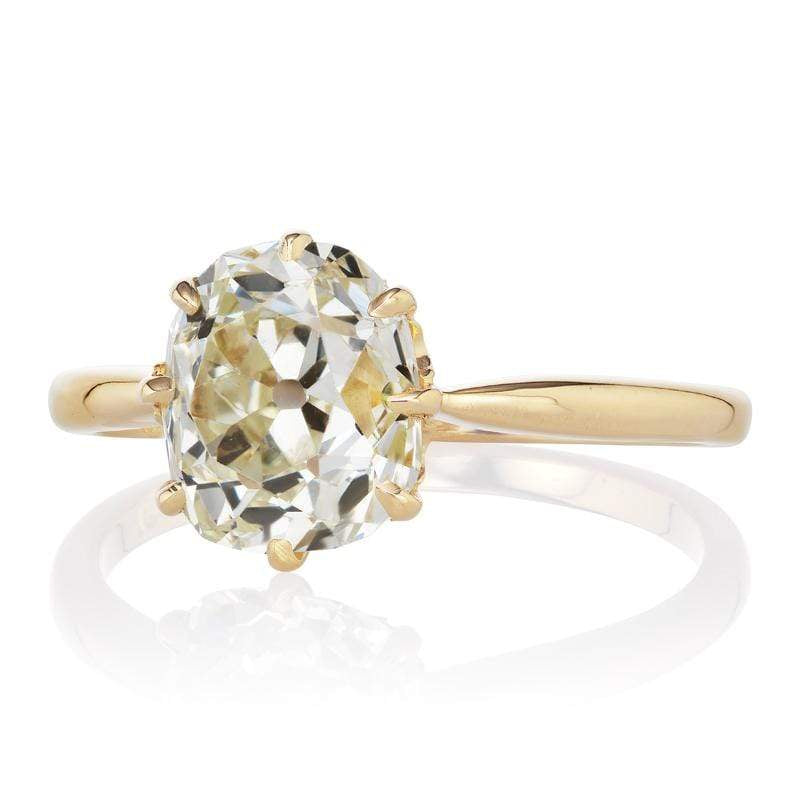 2.24ct old mine cut diamond engagement ring