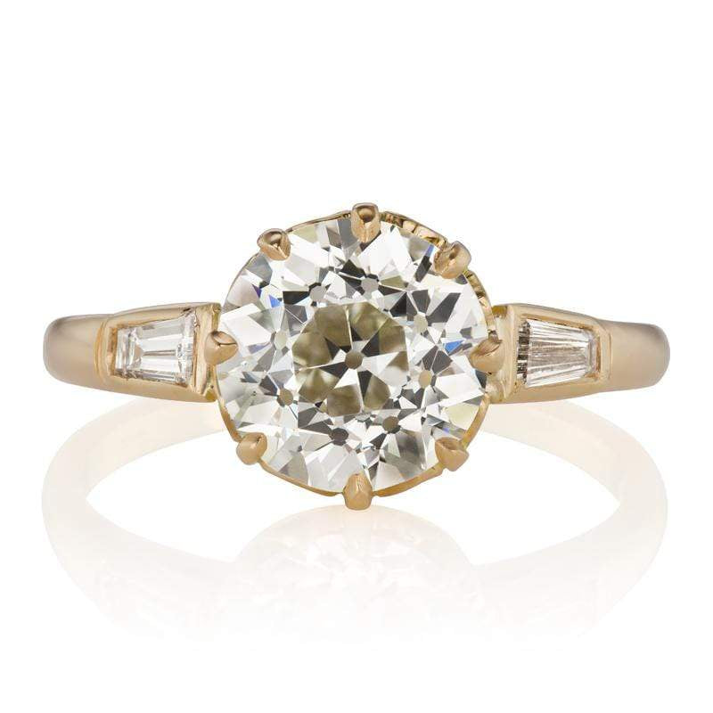 2.27 ct Diamond Engagement Ring with Tapered Baguettes