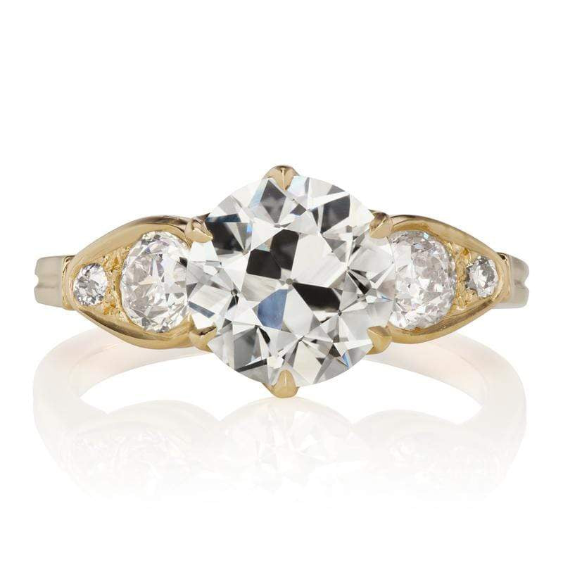 Champagne Diamond Three Stone Engagement Ring