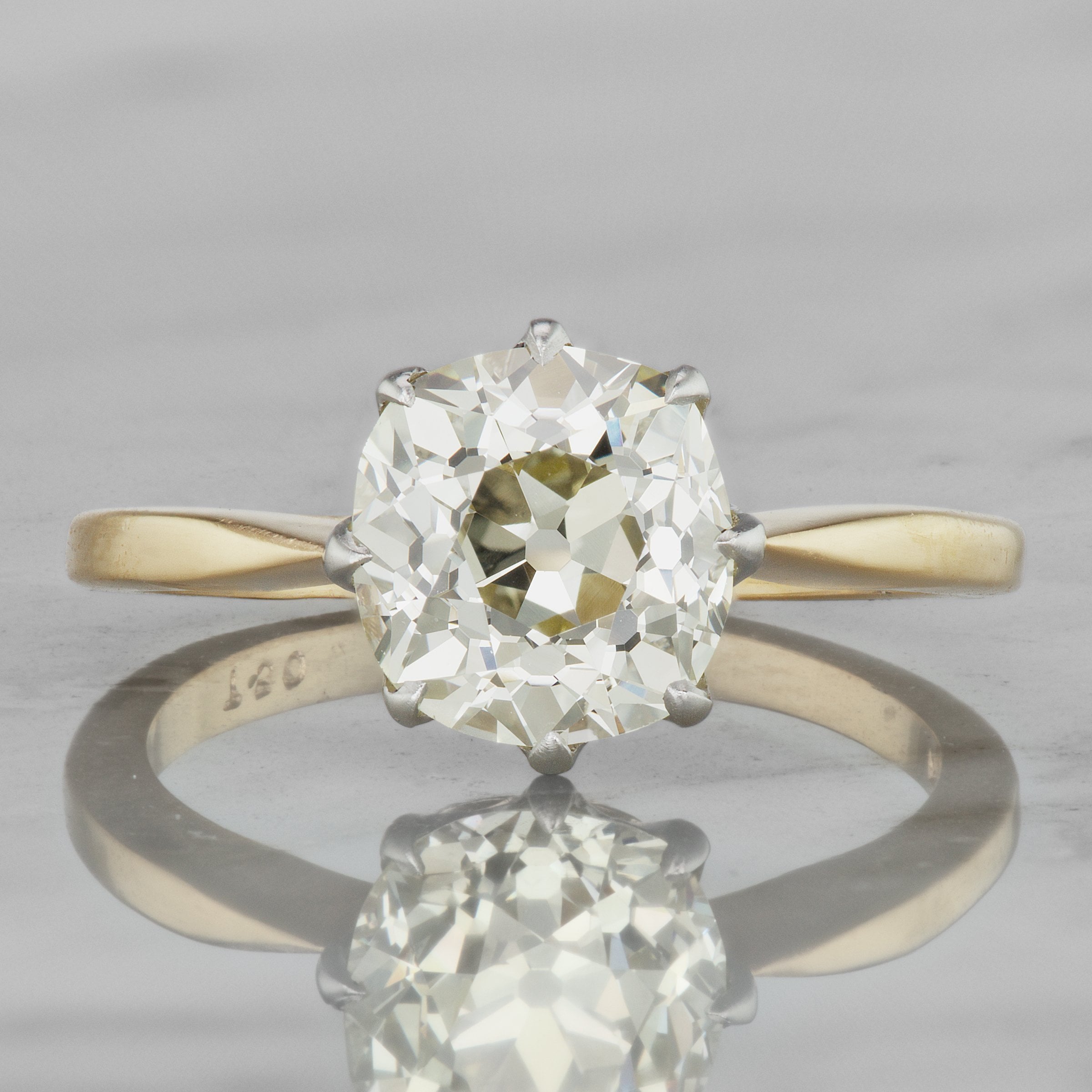2.29 Ct Old Mine Cut Solitaire Engagement Ring | Victor Barbone
