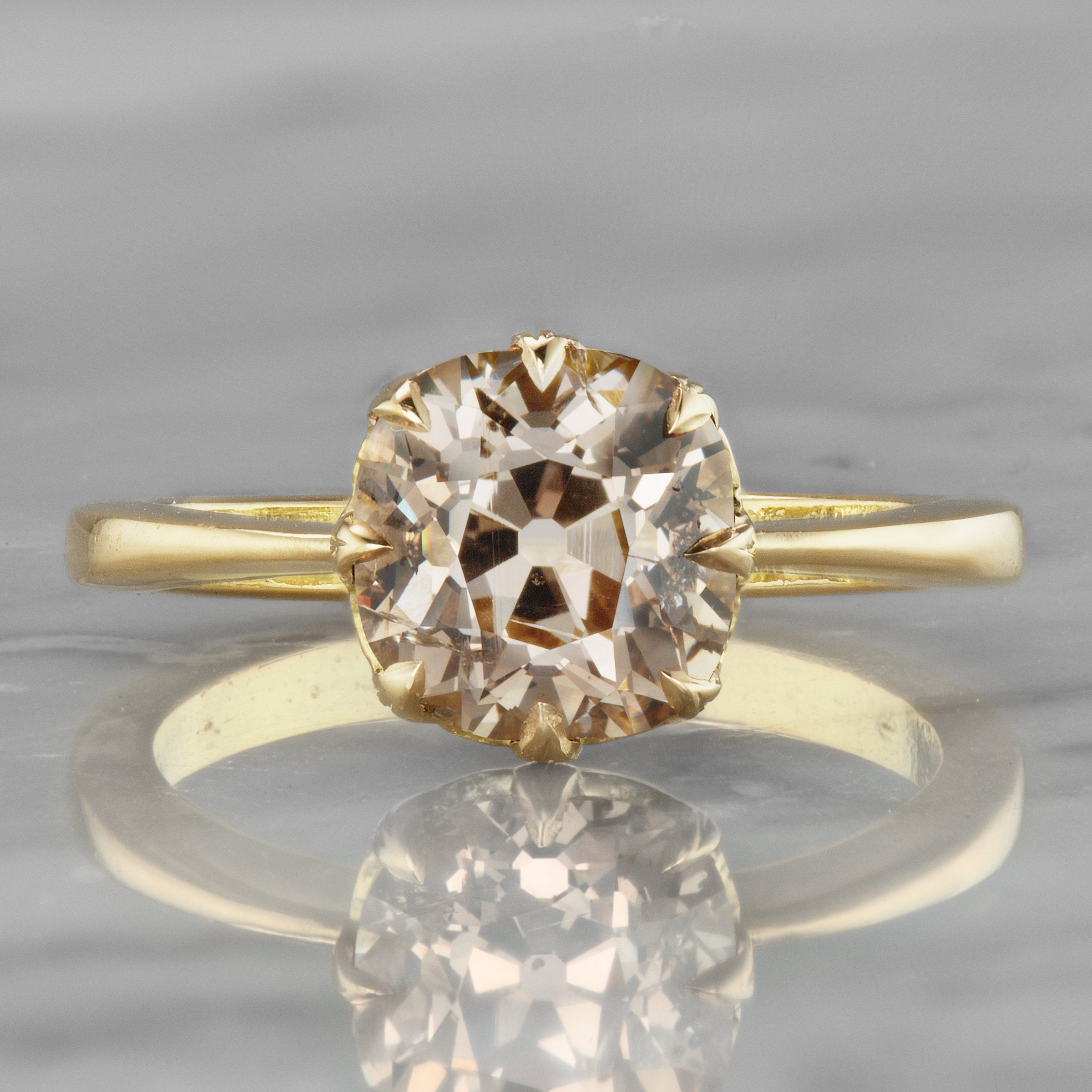 Vintage Style Old Mine Cut Diamond Engagement Ring | Victor Barbone