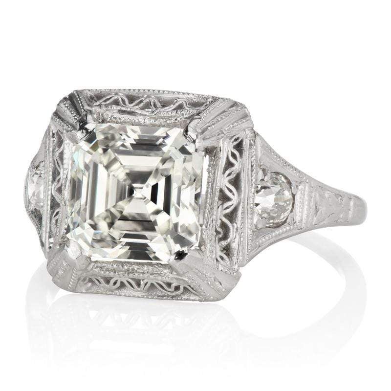 2.33ct Asscher cut diamond diamond engagement ring