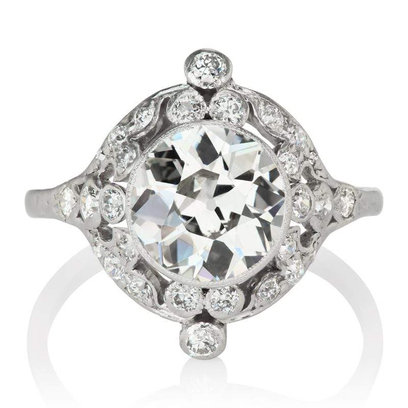 Antique Bezel Set Halo Engagement Ring Circa 1905 | Victor Barbone