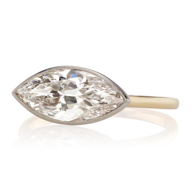 2.35ct Marquise cut diamond diamond engagement ring