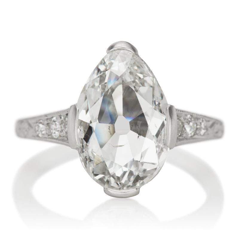 Antique Pear Diamond Engagement Ring - 2.38 ct