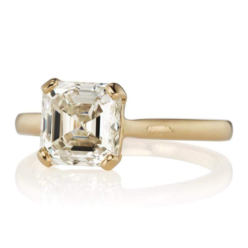 2.40ct Asscher cut diamond diamond engagement ring