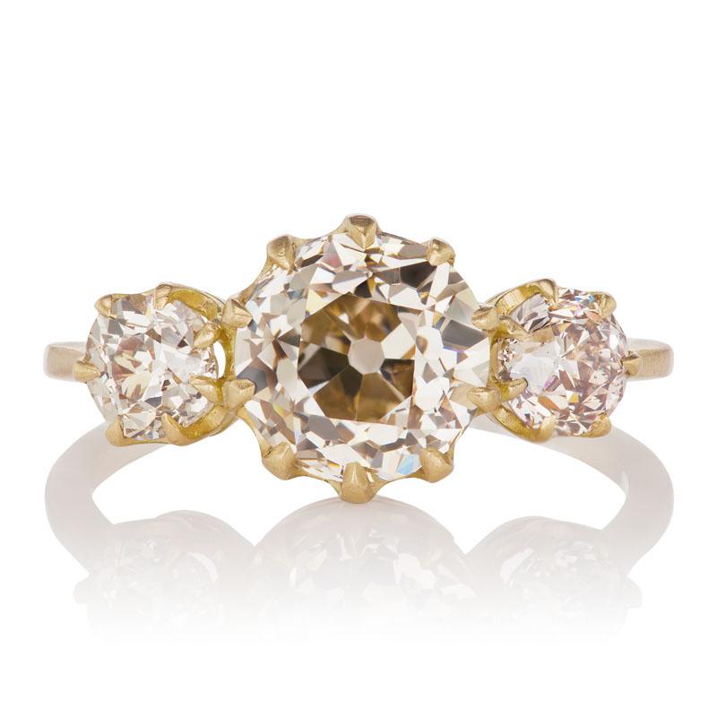 Champagne Old European Cut Diamond Ring
