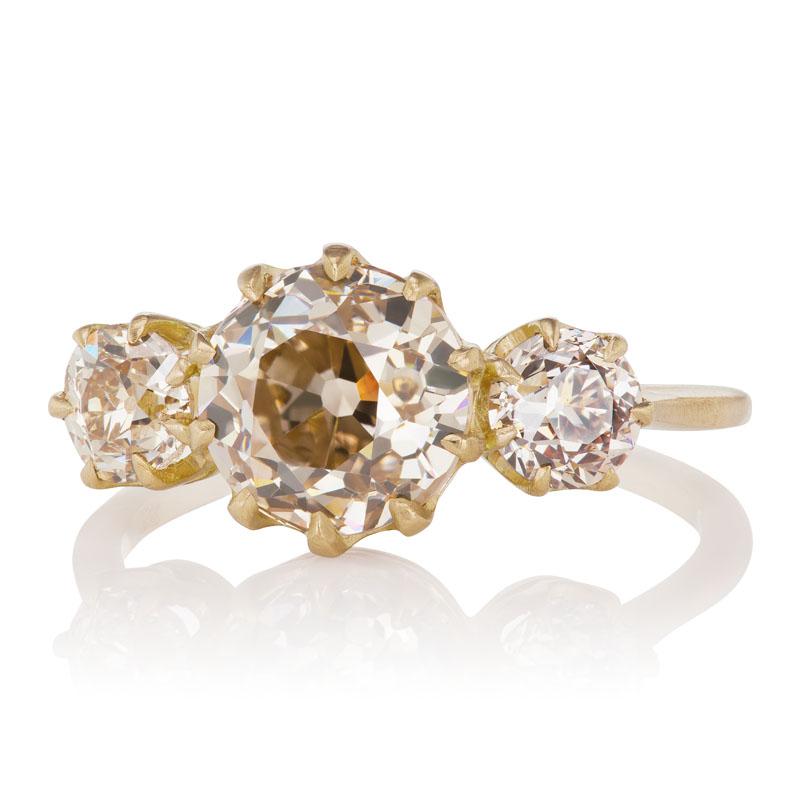 2.46ct old European cut diamond diamond engagement ring