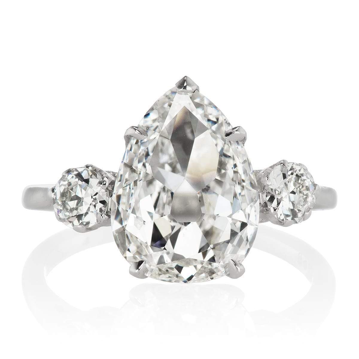 Pear Cut Diamond Engagement Ring with Side Stones