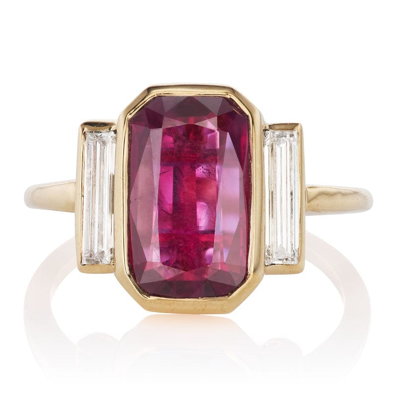 2.52 ct Octagonal Cut - Heated Burmese Ruby Ring