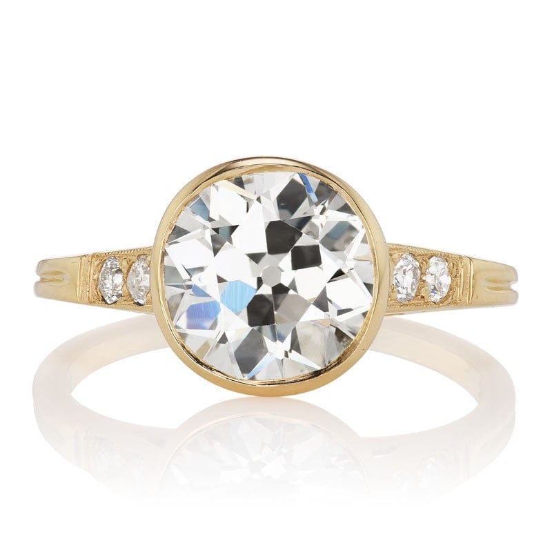 2.53 ct Diamond Bezel-Set in 18 Karat Yellow Gold