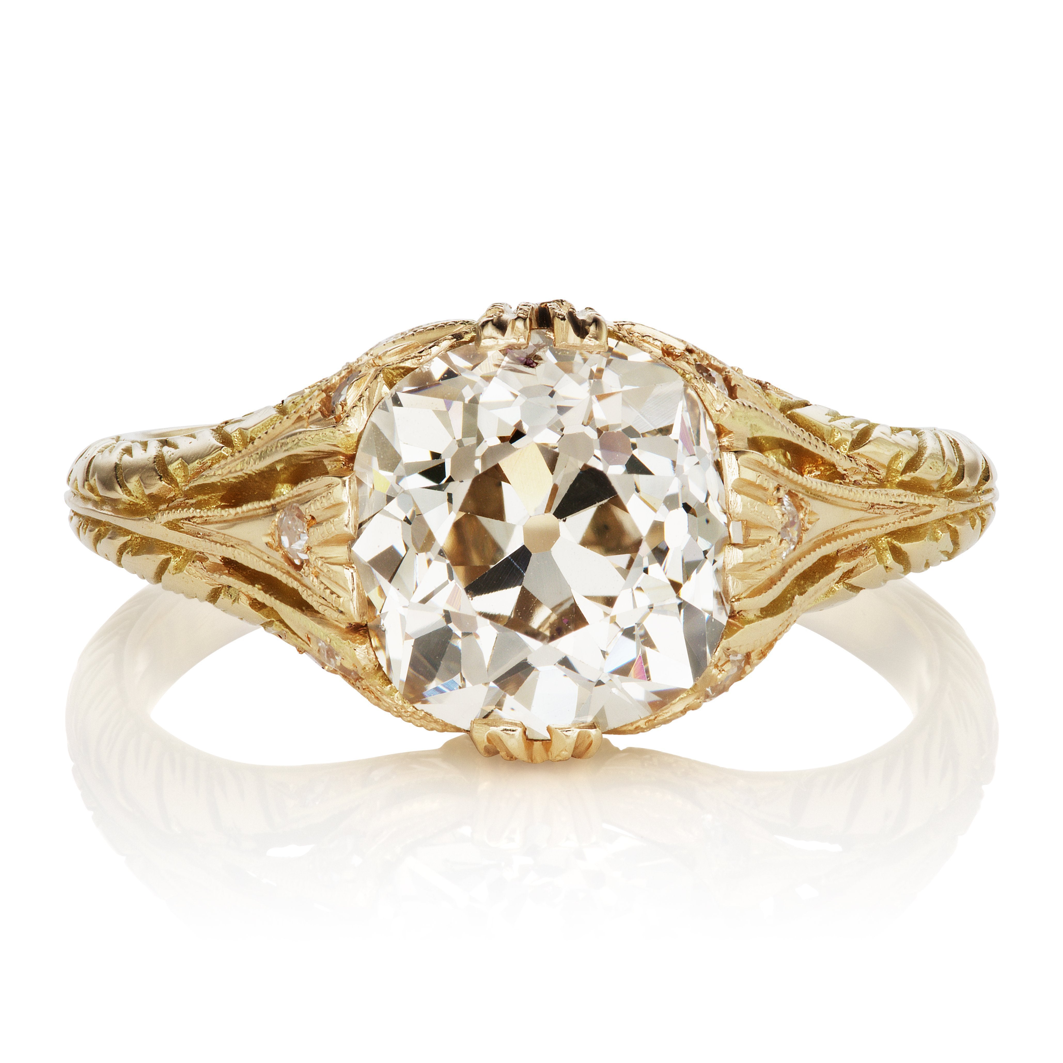 Champagne Diamond Engagement Ring - Yellow Gold | Victor Barbone