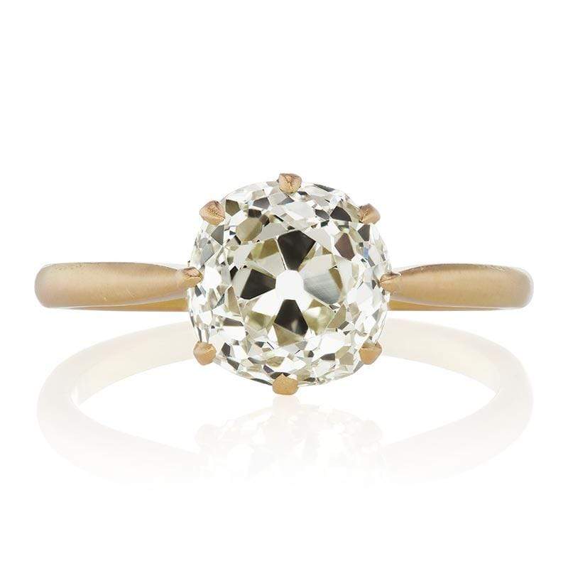 2.64 ct Old Mine Cut Solitaire Engagement Ring