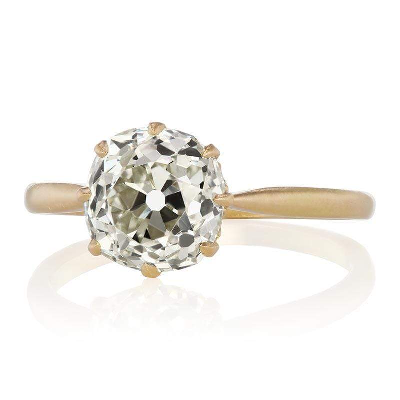 2.64ct old mine cut diamond diamond engagement ring