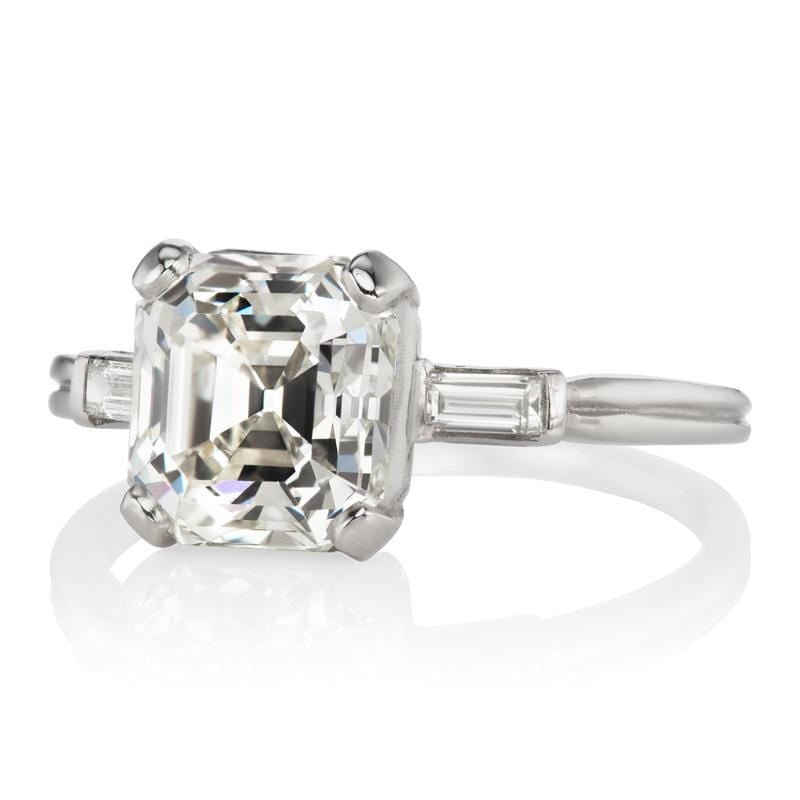 2.69ct Asscher cut diamond diamond engagement ring