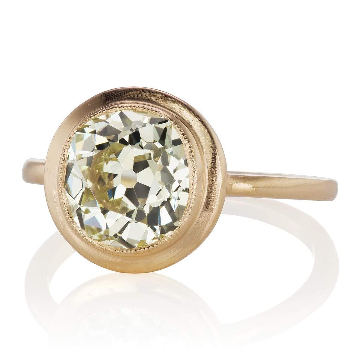 2.72ct old mine cut diamond diamond engagement ring