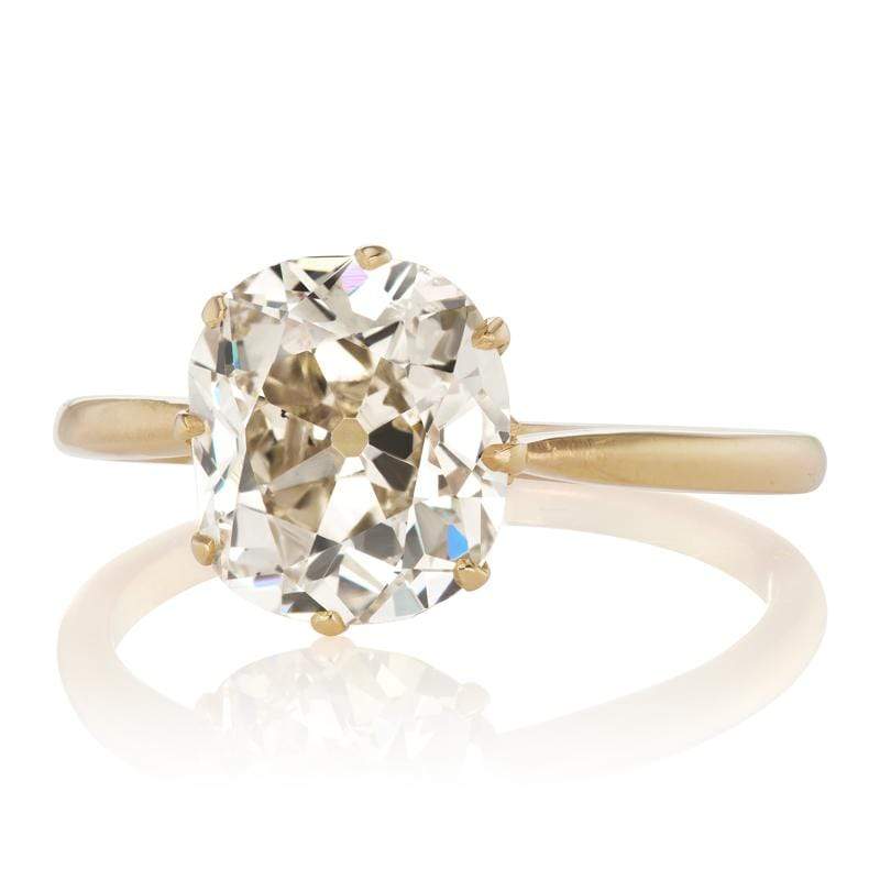 2.73ct old mine cut diamond diamond engagement ring