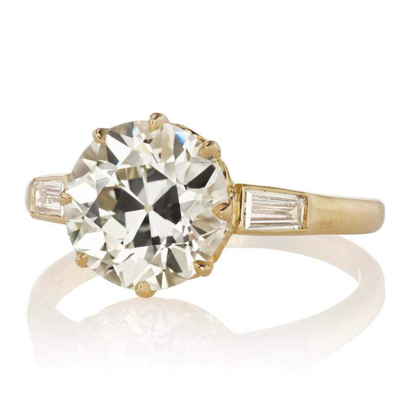 2.74ct old European cut diamond diamond engagement ring
