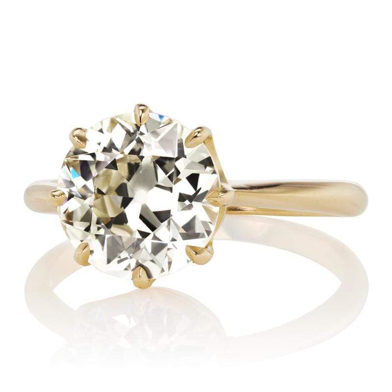 2.74ct old European cut diamond diamond engagement ring