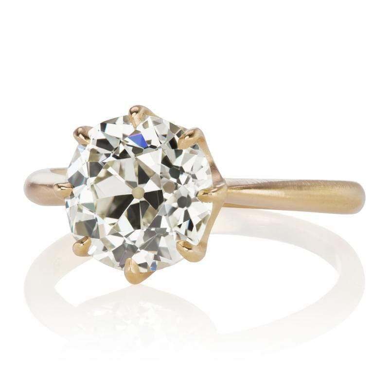 2.76ct old European cut diamond diamond engagement ring