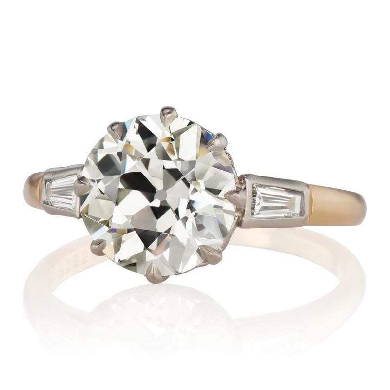 2.76ct old European cut diamond diamond engagement ring