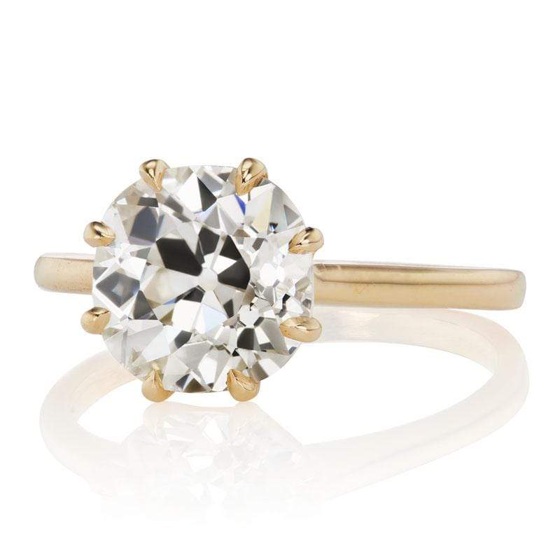 2.81ct old European cut diamond diamond engagement ring